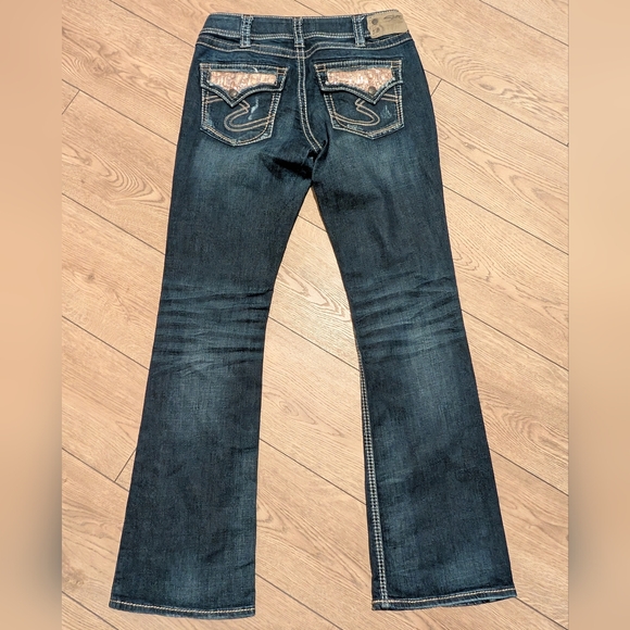 Silver Jeans Womens 30 x 33 Long Tall Suki Mid Boot Leg Sequined Pockets Bootcut - Picture 1 of 8